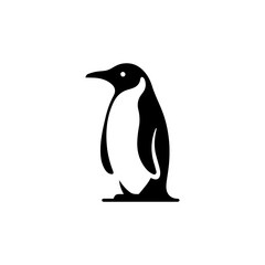 Fototapeta premium minimalist vector silhouette, Penguin walking around