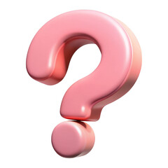 Naklejka premium Pink question mark symbol isolated on transparent background