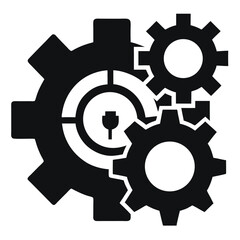 Obraz premium Interconnected Gears System Integration Concept