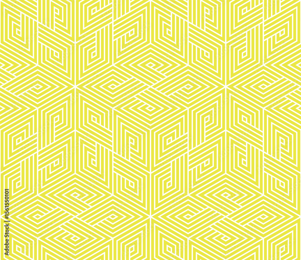 Poster Abstract geometric pattern. A seamless vector background. White and yellow ornament. Graphic modern pattern. Simple lattice graphic design