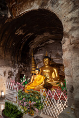 The ancient Buddha in the tunnel at Wat Umong.