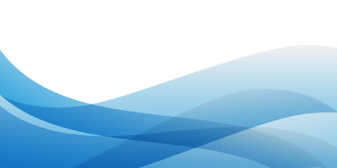 Modern abstract background with translucent blue waves flowing diagonal across the image, leaving clean white space for text or creative use.