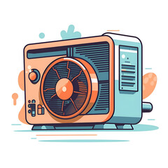 Stylish Heat Pump Illustration. HVAC System for Home Comfort