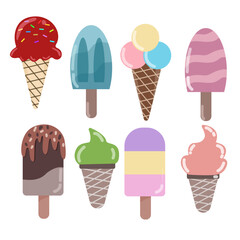 Set of ice cream