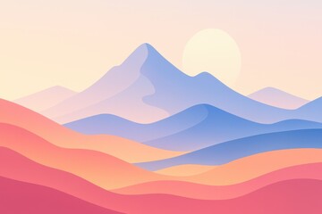 vector illustration of mountains landscape
