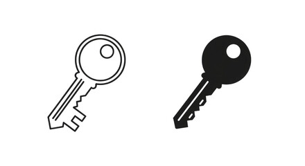 Outline and Solid Key isolated on a transparent background