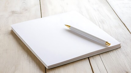 Blank page in a notebook with a pen, ready for writing a new chapter