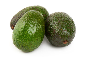 Three Avocados, isolated on white background