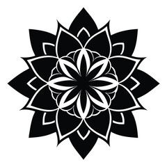 Fototapeta premium Geometric Mandala Design Black and White Flower of Life
