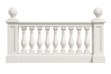 Classic stone balustrade isolated on transparent background
