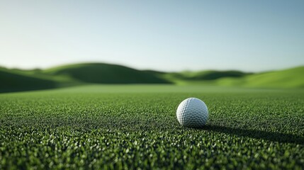 Golf Ball on a Lush Green Course