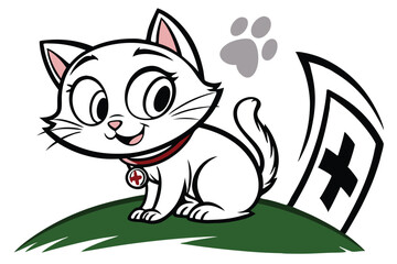 Modern cat silhouette logo template for veterinary clinics