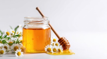 Golden Honey With Blossoms for a Sweet Day