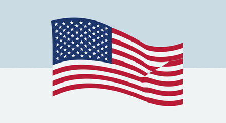 Waving American Flag with Stars and Stripes Patriotic Symbol 1.