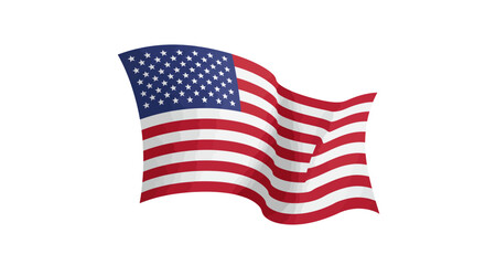 Waving American Flag with Stars and Stripes Patriotic Symbol.