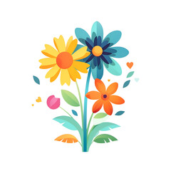 Colorful Flower Bouquet. Vibrant Floral Illustration
