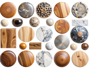 Asorted Abstract Home and Public Area Decor Sculptures in Mixed Materials Transparent PNG