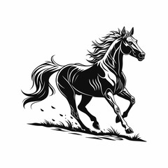 silhouette of clean vactor of hourse