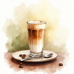 Latte Macchiato Emoji — 3D Layered Coffee Drink Icon