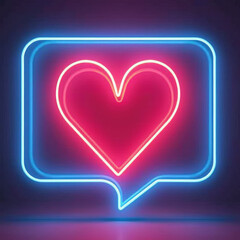 3D Red Notification Bubble with a White Heart Symbol Inside