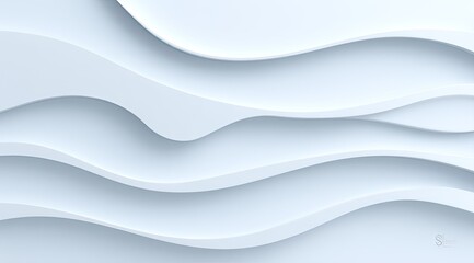 Fototapeta premium Gentle White Curves Abstract Fluid Background Design