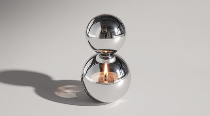 Reflective Spheres Creating Abstract Shape on Surface