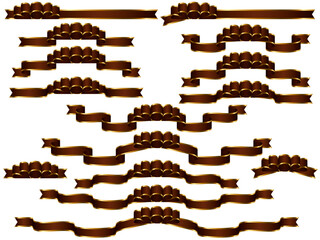 リボン、18茶色、波縁2