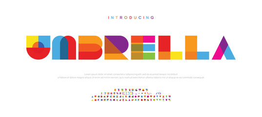 Colorful creative modern Font Design. Modern logo typography festive letter set for rainbow logo, headline, color cover title.

