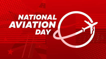 National Aviation Day – August 19 banner, poster, template – vector illustration
