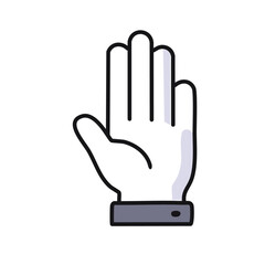 Obraz premium held up hand vector icon
