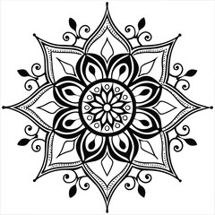 mandala, henna, orient, doodle, decoration, outline, ornament, tattoo, paisley, flower, template, elegant, design, wedding, ornate, peaceful, silhouette, meditation, vector, horizontal, identity, wall