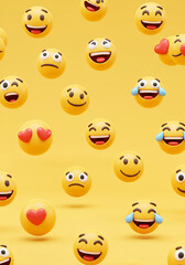 Floating Emoji Vibes. Wallpaper Background. July 17 World Emoji Day