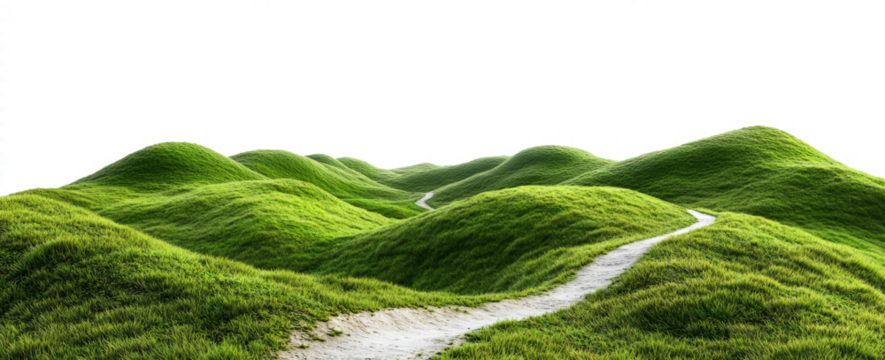  path on grassy hills with a transparent background