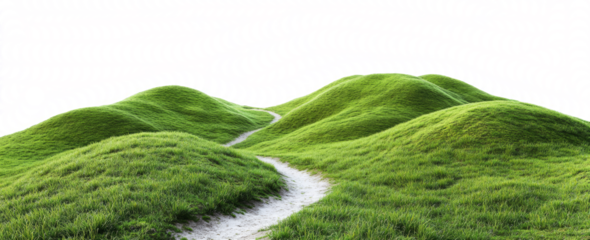  path on grassy hills with a transparent background