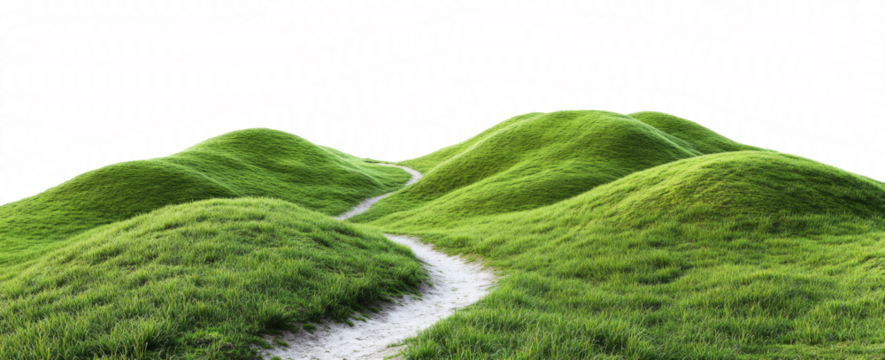  path on grassy hills with a transparent background