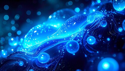 abstract blue background with bubbles