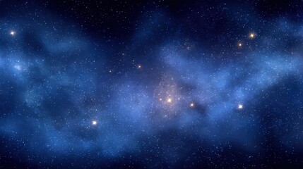 Obraz premium Vast Expanses of Outer Space with Bright Stars and a Stunning Milky Way Galaxy.