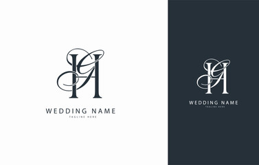 GH HG wedding initial monogram letter logo