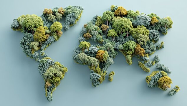 Global forest map - Powered by Adobe