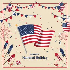 Obraz premium Patriotic Holiday Graphic