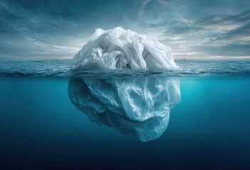 Fototapeta premium Plastic iceberg adrift in the ocean