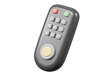 3d Remote Television Control icon. Electronic device, Entertainment digital video media concept. Minimal Cartoon modern remote TV wireless control isolated on transparent background. PNG. 3d render.
