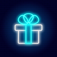 Neon gift box illustration in vector