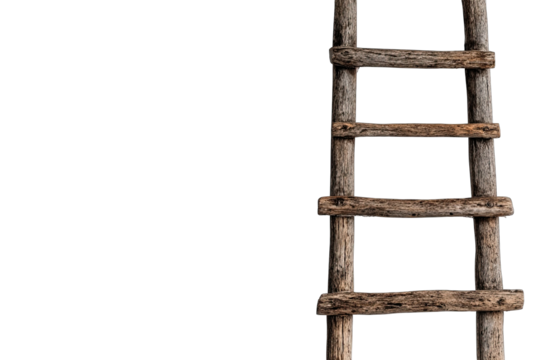 Wooden Ladder Isolated on Transparent Background