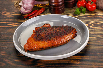 Roasted duck breast in cherry