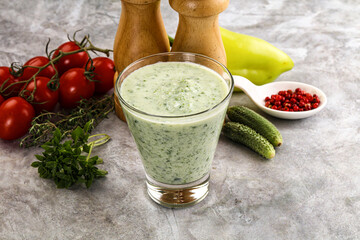 Fresh dietary detox cucumber smoothie
