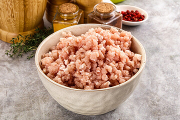 Homemade Raw pork minced meat