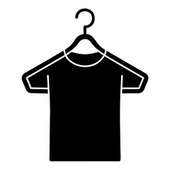 T-Shirt on Hanger Icon Vector – Generative AI and Linocut Silhouette Design