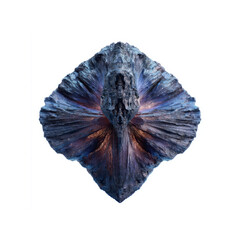 Abstract Blue and Purple Volcanic Rock Formation, Symmetrical Natural Design Element