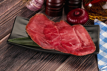 Raw tuna slises sashimi snack